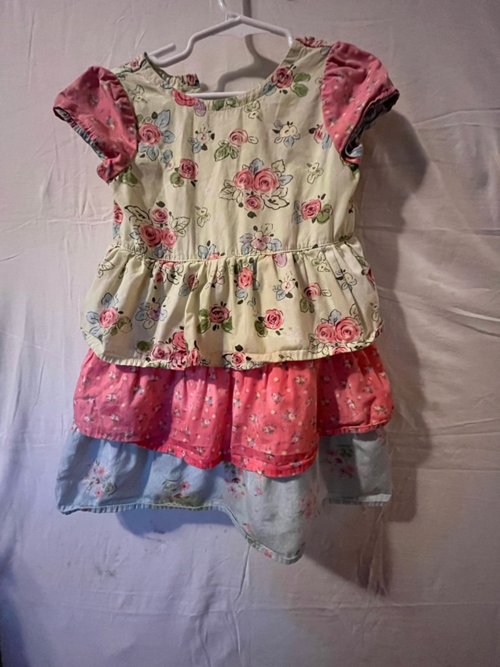 Hanna Andersson Floral Dress in Cream, Pink & Light Blue 100% cotton…